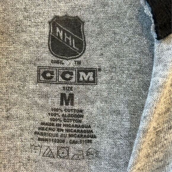 Washington Capitals CCM NHL Gray Raglan Long Sleeve T-Shirt M - Picture 5 of 9